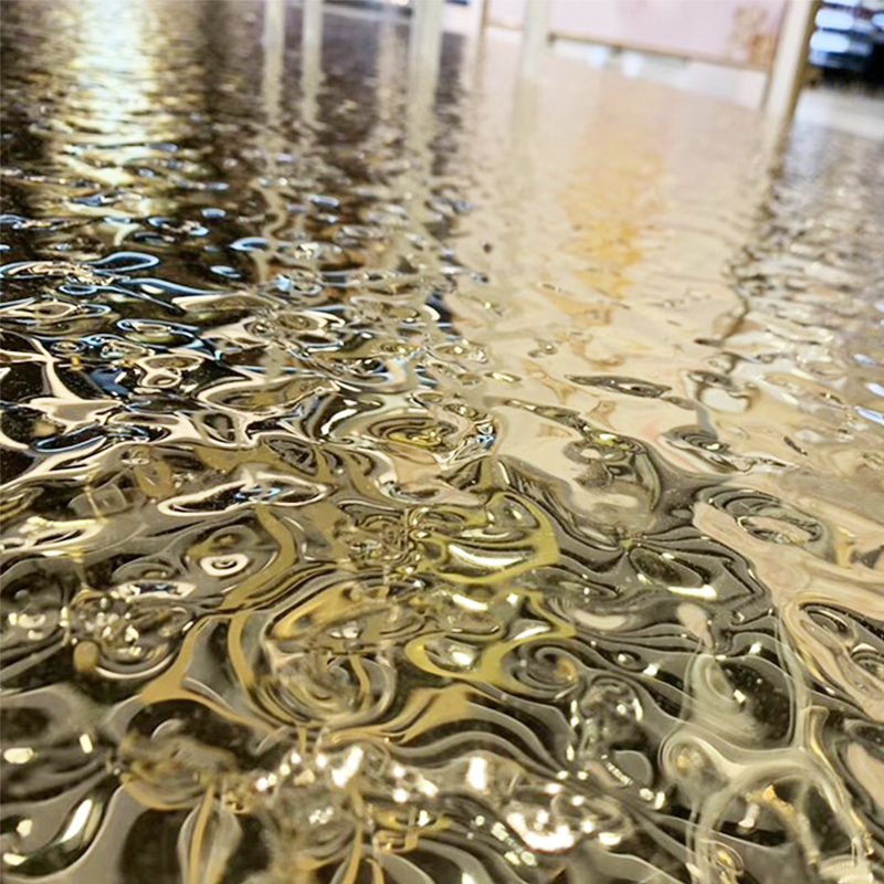 Decor 3d Wall Panel Water Ripple With Stamp Finished Stainless Steel Wall Paper 3d Decoration Sheet
